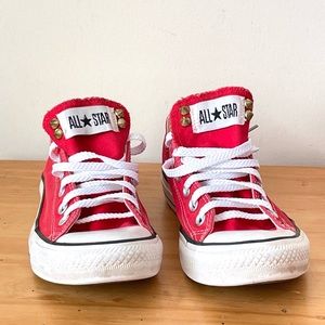 Spiked Red Converse All Star Sneakers Sz Women 8 Men 6